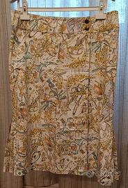 Gonna longuette Gattinoni Jeans, bianca e fantasia