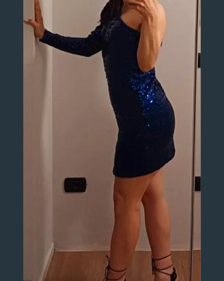 vestitino blu elettrico paiettes