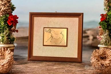 Quadro con cavallo punzonato 850/1000 firmato
