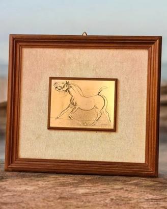 Quadro con cavallo punzonato 850/1000 firmato