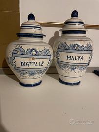 Vasi in ceramica da farmacia o erboristeria