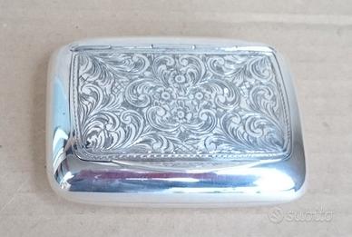 Tabacchiera in argento 800/1000 cm. 6,5x4,5 nuova