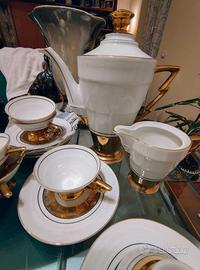 servizio caffe Bavaria bianco e oro 