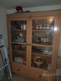 Mobile Dispensa / Vetrina Vintage in Legno - Stile