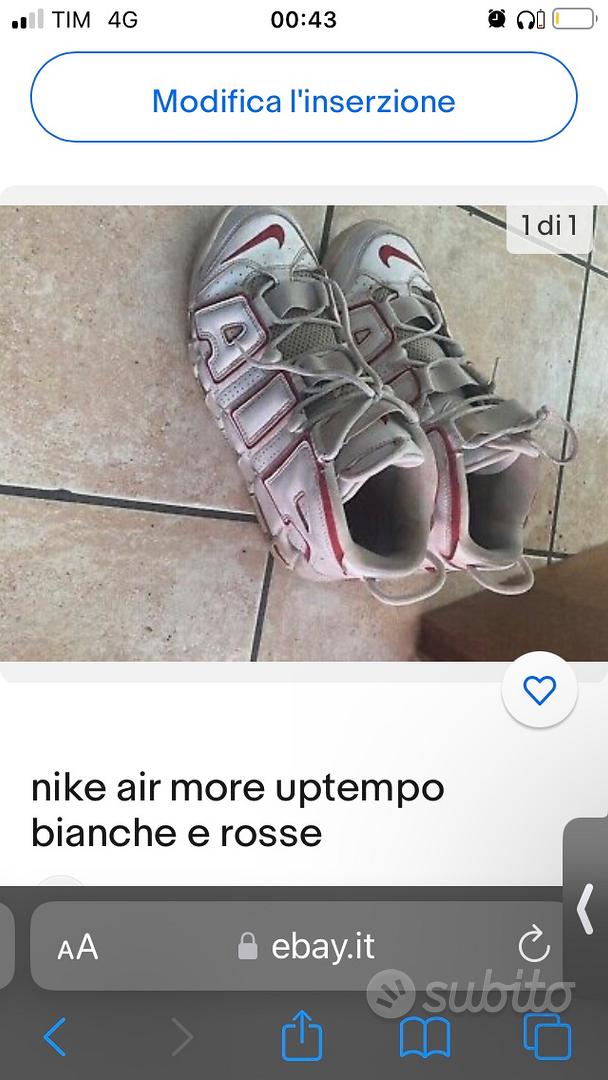 Air uptempo outlet bianche e rosse