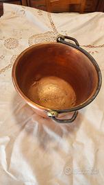 Paiolo vintage in rame per polenta
