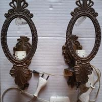 Coppia Applique Anni '60 Ottone e Vetro Murano