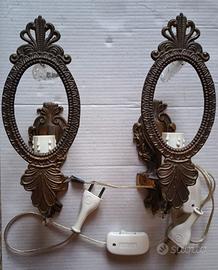 Coppia Applique Anni '60 Ottone e Vetro Murano