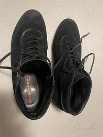 Prada Linea Rossa sneakers alte camoscio nero