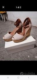 Sandali nuovi col.sabbia con zeppa n.38 €10
