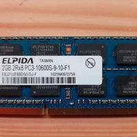 RAM SoDimm Elpida 2GB 1333mhz per laptop/notebook