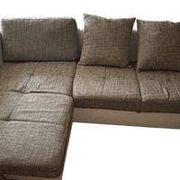 Divano letto con penisola contenitore