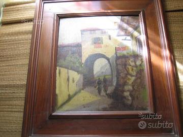 Borgo Antico Dipinto Olio su tavola '800