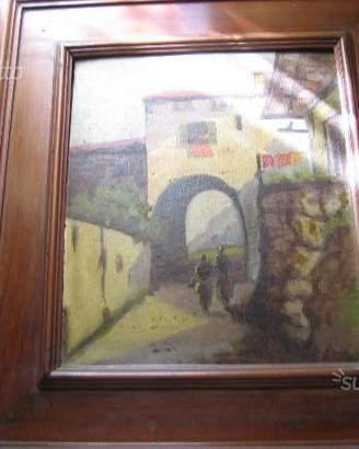 Borgo Antico Dipinto Olio su tavola '800