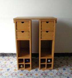 2 Cassettiere/PortaBottiglie in legno, OttimoStato