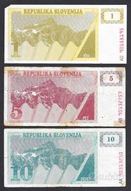 BANCONOTE SLOVENIA 1-5-10 TALLERI