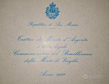 Trittico monete argento San Marino 1981