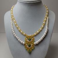 Collana Perle Regency Vittoriano Gemme Giada vera