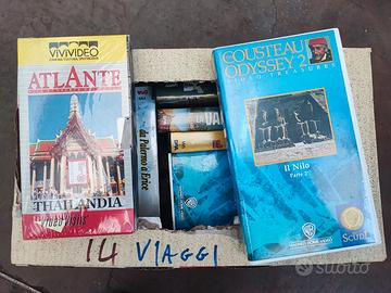 14Videocassette VHS di film di viaggi in italiano