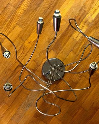 Lampadario Metal Lux 6 luci in acciaio cromato Mad