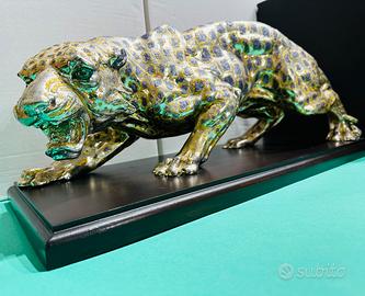 Giaguaro GRANDE d’arredo ‘argento’ Leggi.