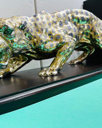 Giaguaro GRANDE d’arredo ‘argento’ Leggi.