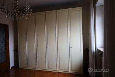 Armadio 6 ante in massello Avorio anticato