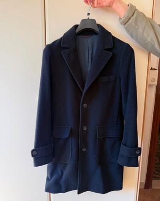Elegante cappotto blu scuro Benetton uomo