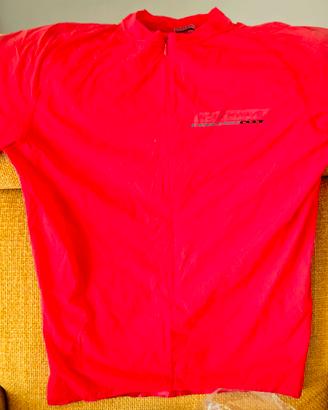 Maglietta Northwave rossa, con zip, per ciclismo