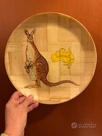 Piatto decorativo in bambù intrecciato