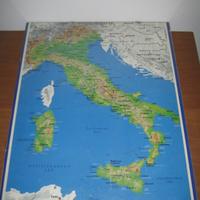 Carta geografica vintage italia + cornice a giorno