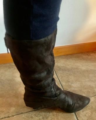 Stivali Marroni scamosciati