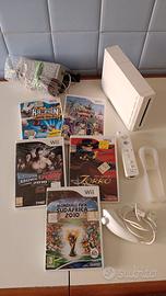 Wii bianca giochi  telecomando motion plus nunchuk