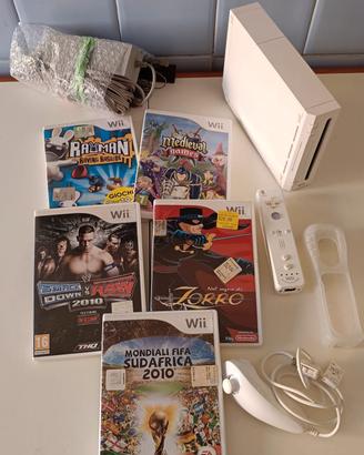 Wii bianca giochi  telecomando motion plus nunchuk