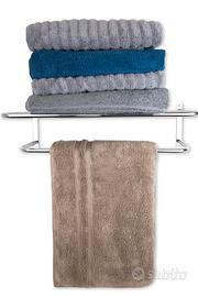  scaffale alluminio a parete da bagno  con ripiani