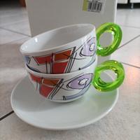 set 2 tazze cappucc. c/piattini Guzzini 