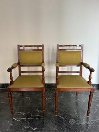 2 Poltrone da studio in legno e tessuto fine 800