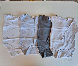 Set di quattro body a maniche lunghe per bambini 