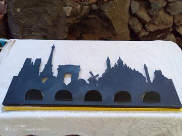 Paris Skyline appendiabiti da parete 