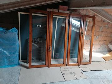 Due finestre in legno doppi vetri senza TELAIO! 