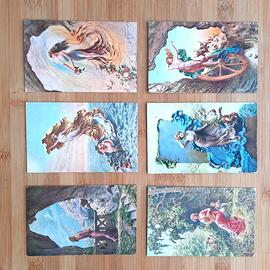 9 cartoline illustratore D. Mastroianni "Allegorie