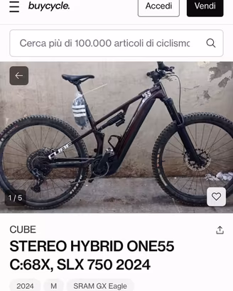E bike cube utilizzata due volte. Taglia M
