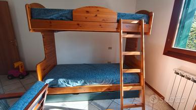 Letto a Castello + 3 materassi singoli 
