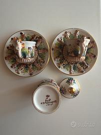 Set caffe Capodimonte- decorazione in oro