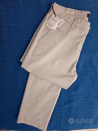 PANTALONE SUPER SLIM COTTON & SILK BEIGE TAGLIA 48
