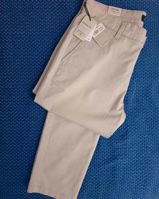 PANTALONE SUPER SLIM COTTON & SILK BEIGE TAGLIA 48