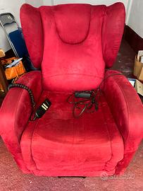 Poltrona Elettrica Alcantara/velluto telecomandata