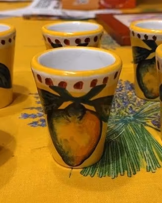 6 bicchierini ceramica di Vietri gialli