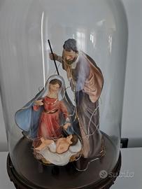 Trio natività con cupola in vetro presepe 
