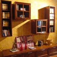 Parete attrezzata in noce artigianale